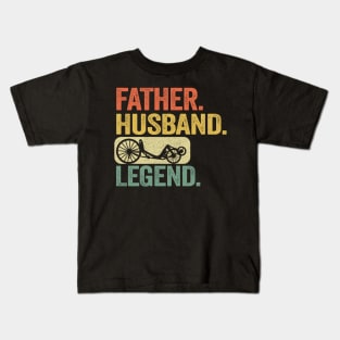 Father Husband Recumbent Legend Funny Recumbent Bike Kids T-Shirt